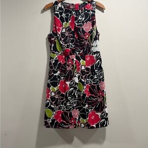 Banana Republic Floral Sleeveless Dress‎ - Black, Pink, Green Size 8